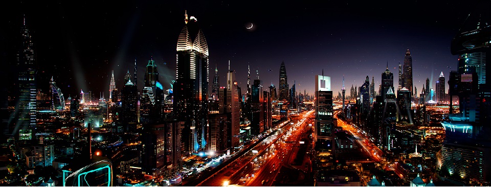 Dubaj Nocą - Ulica Szejka Zajeda